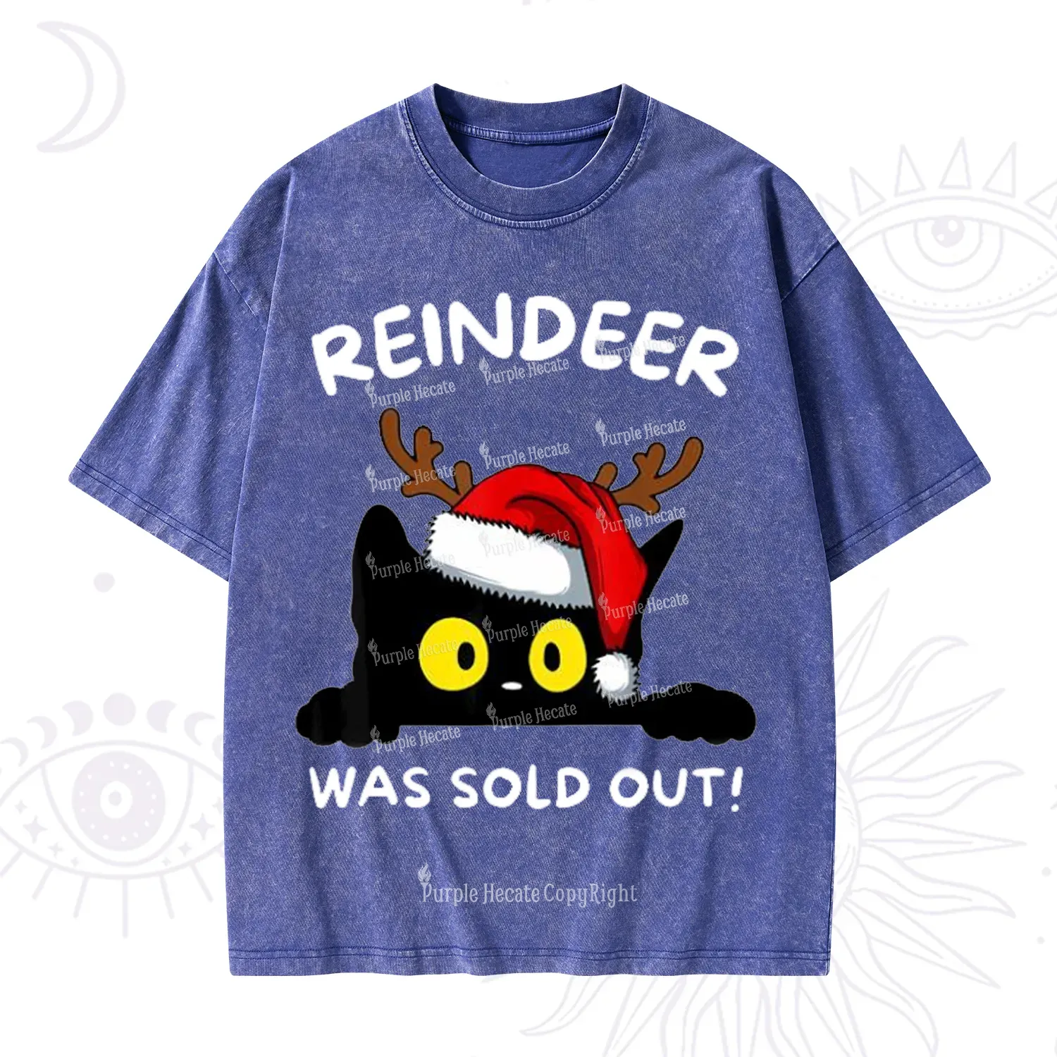 Purplehecate Reindeer Was Sold Out Christmas Washed T-Shirt