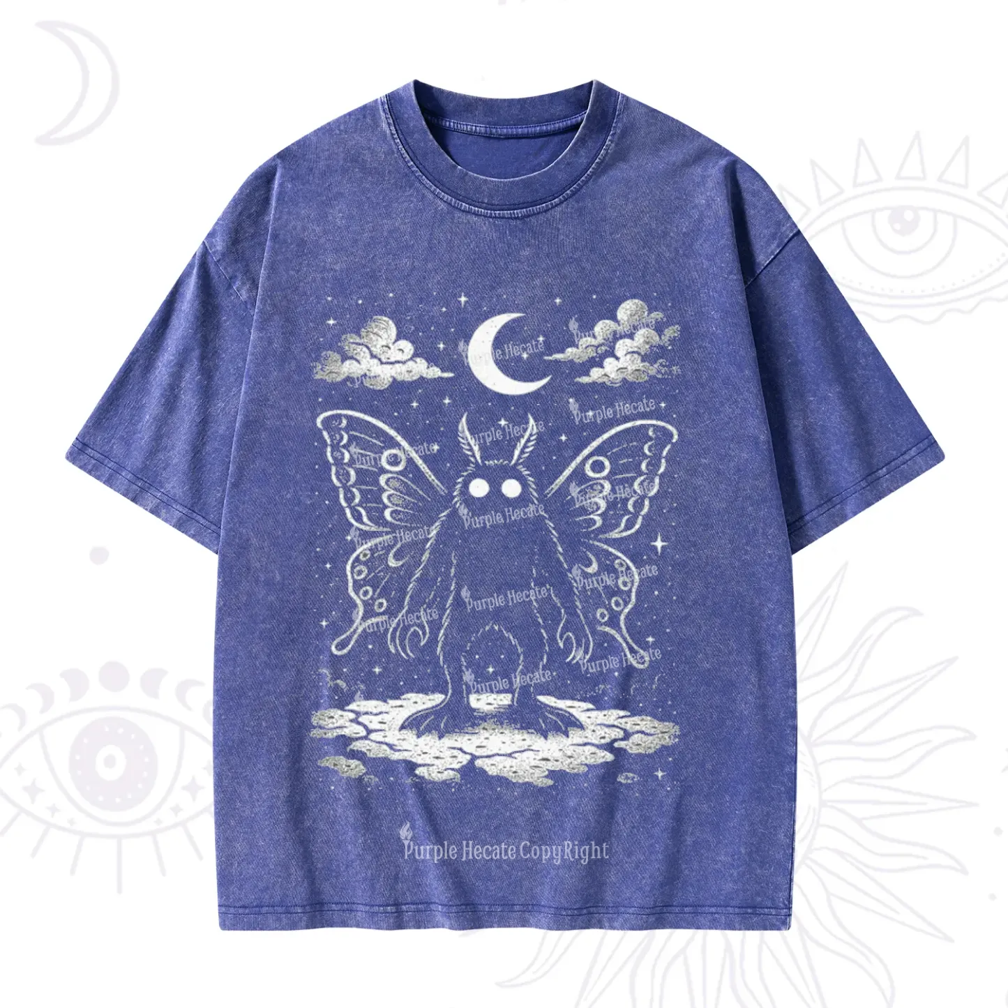 Purplehecate Celestial Cryptid Mothman Washed T-Shirt