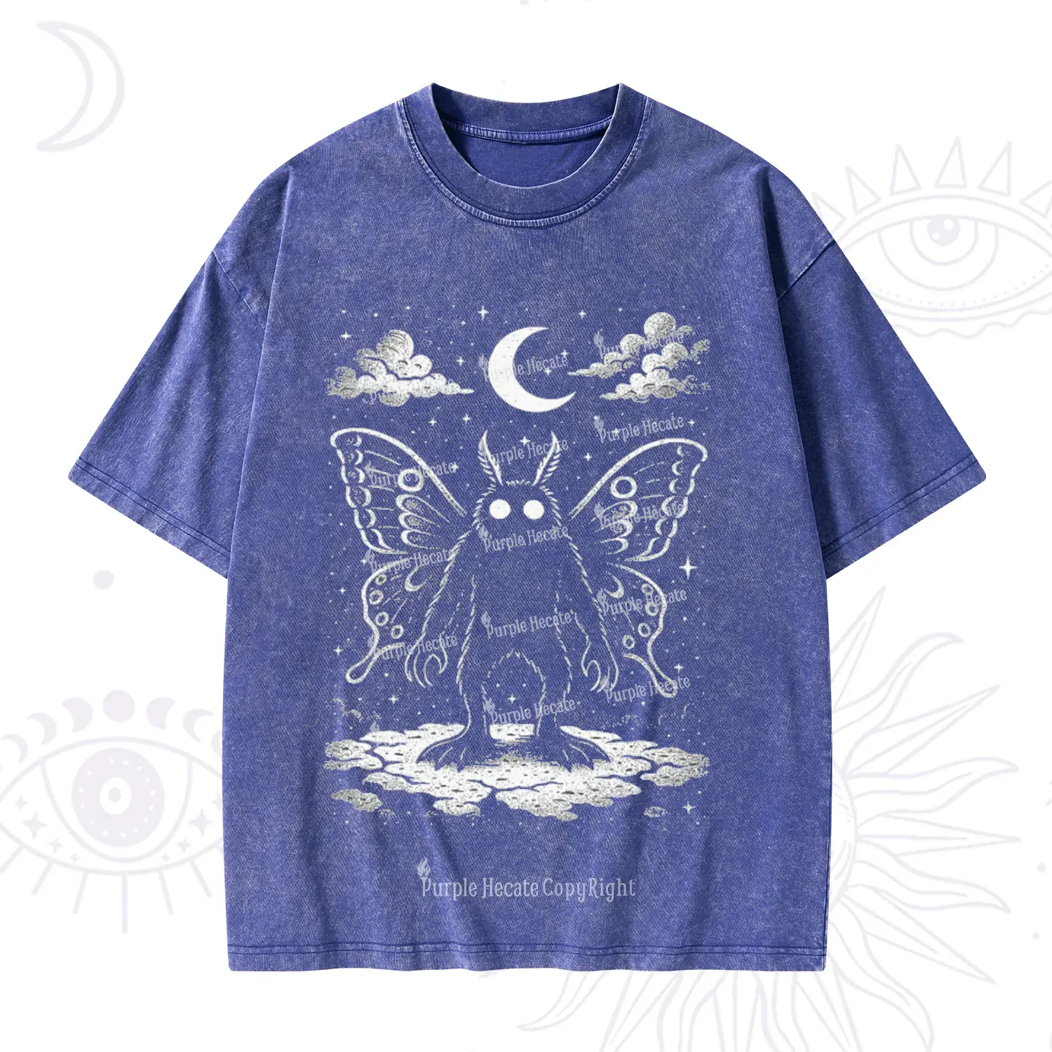 Purplehecate Celestial Cryptid Mothman Washed T-Shirt
