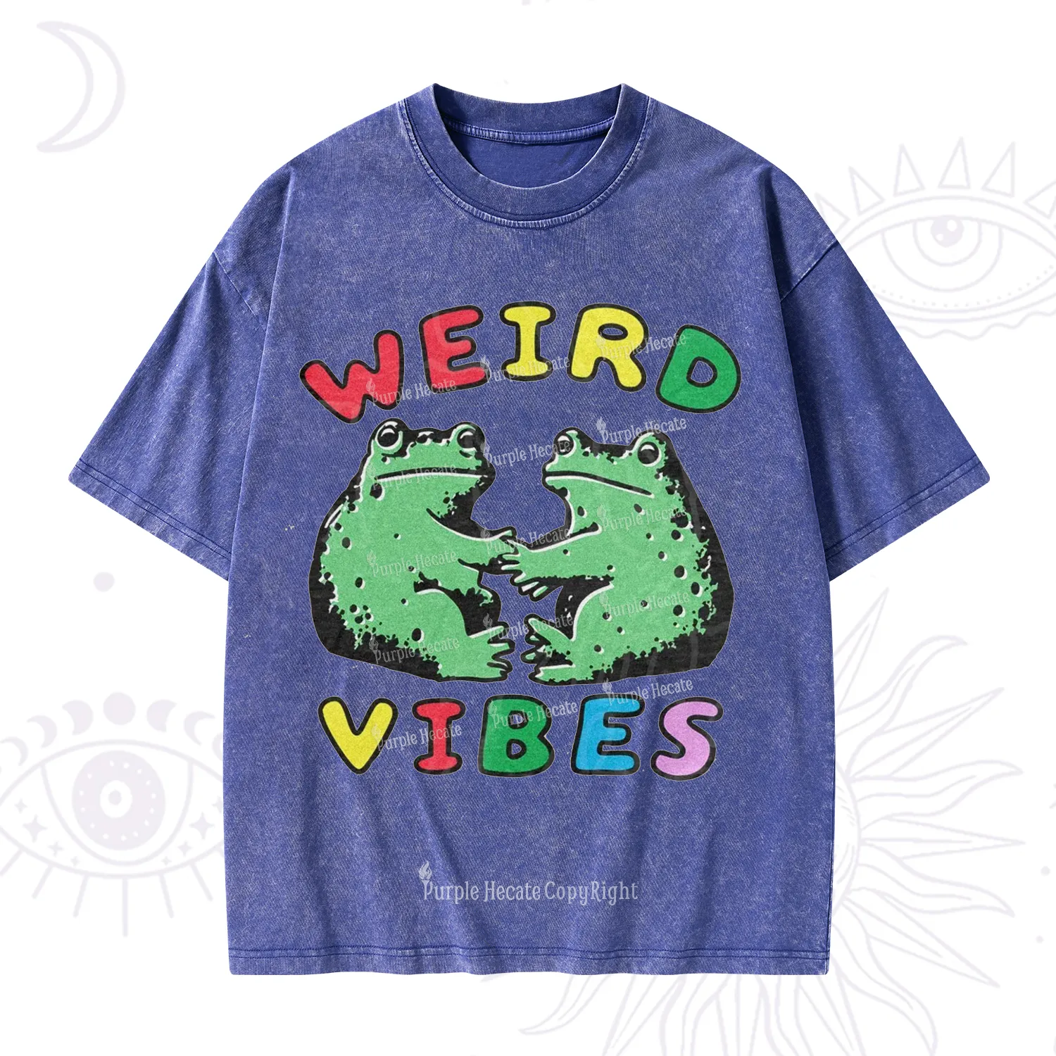 Purplehecate Weird Frog Vibes Washed T-Shirt