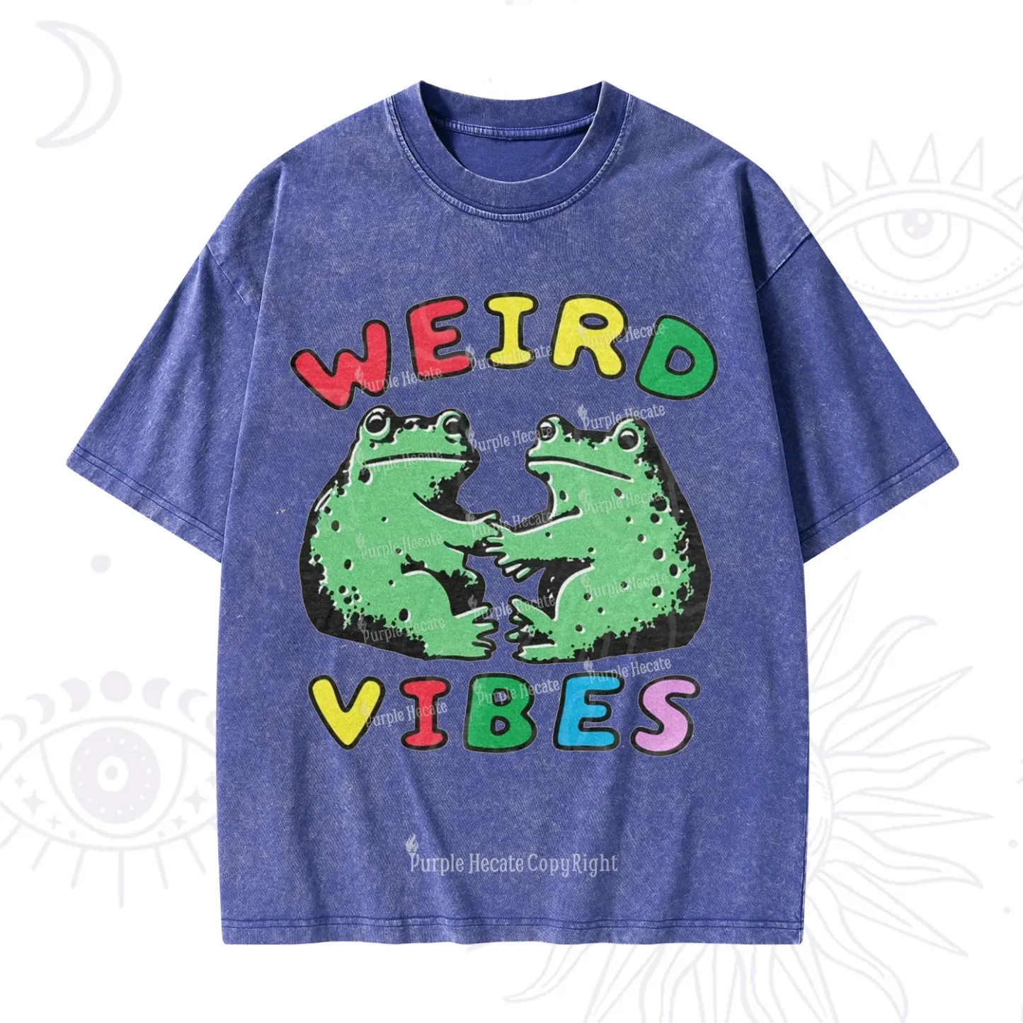 Purplehecate Weird Frog Vibes Washed T-Shirt