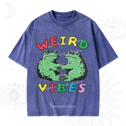 Purplehecate Weird Frog Vibes Washed T-Shirt