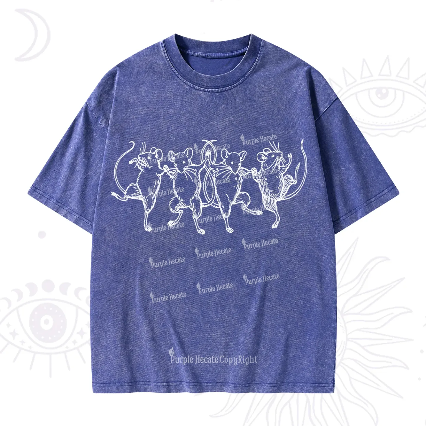 Purplehecate Dancing Rats Washed T-Shirt