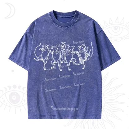 Purplehecate Dancing Rats Washed T-Shirt