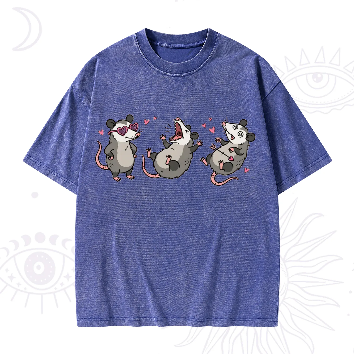 Purplehecate Funny Opossum Valentine Washed T-Shirt