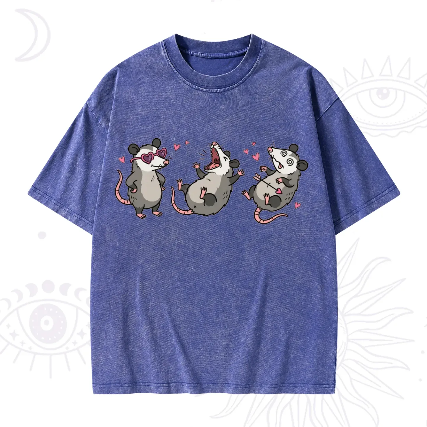 Purplehecate Funny Opossum Valentine Washed T-Shirt