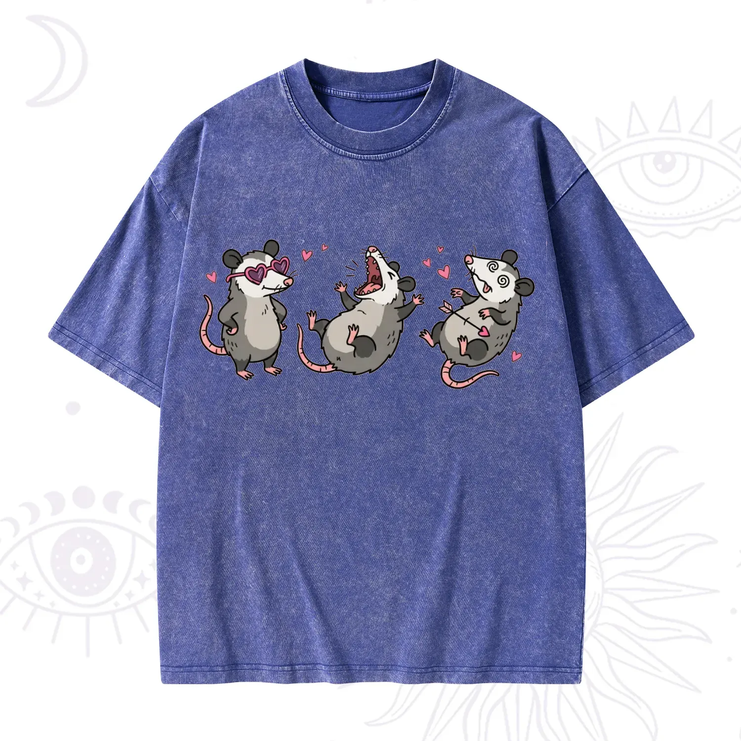 Purplehecate Funny Opossum Valentine Washed T-Shirt