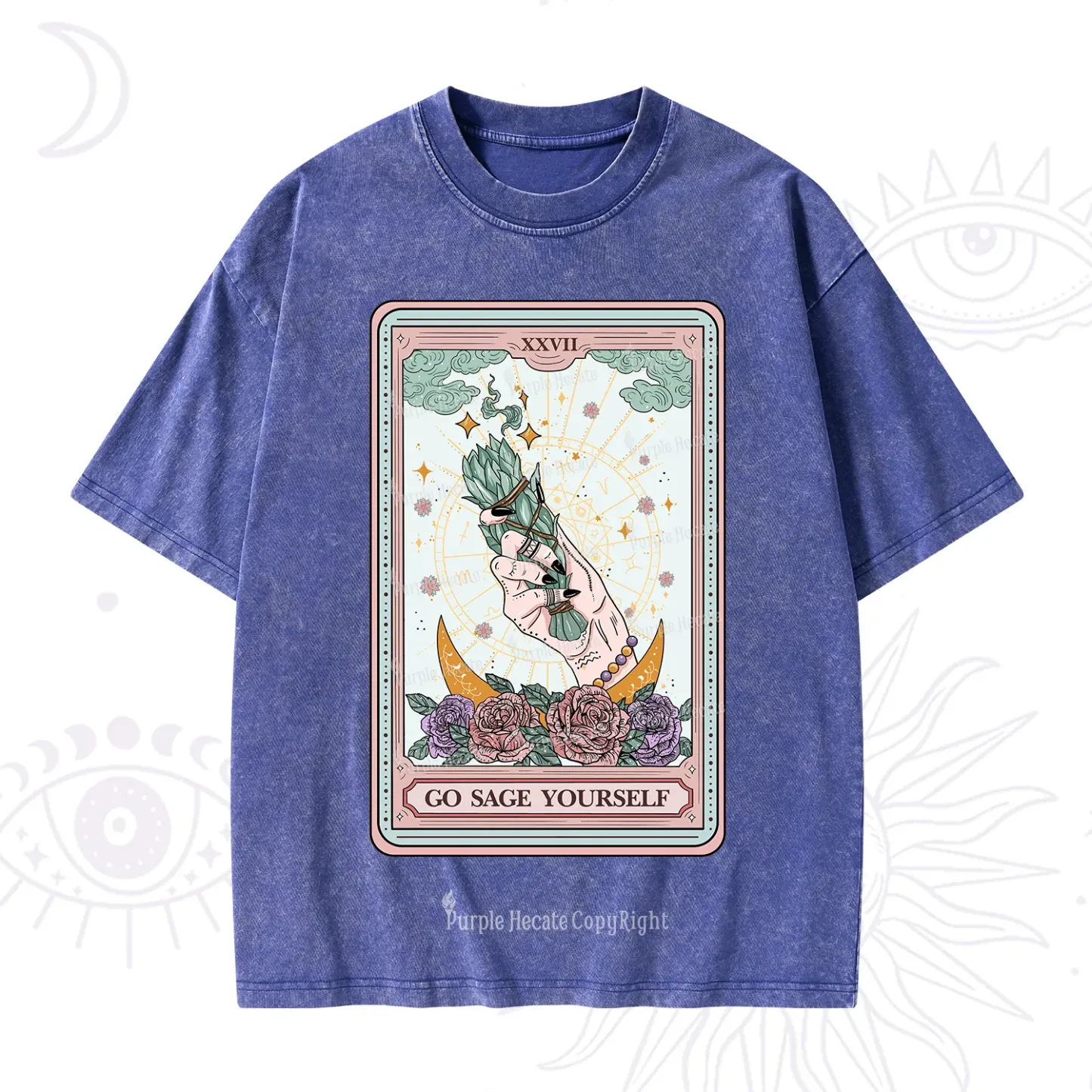 Purplehecate The Go Sage Yourself Tarot Washed T-Shirt