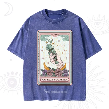 Purplehecate The Go Sage Yourself Tarot Washed T-Shirt