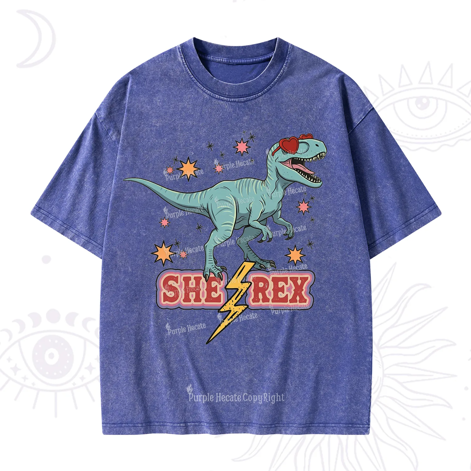 Purplehecate She Rex Dinosaur Washed T-Shirt