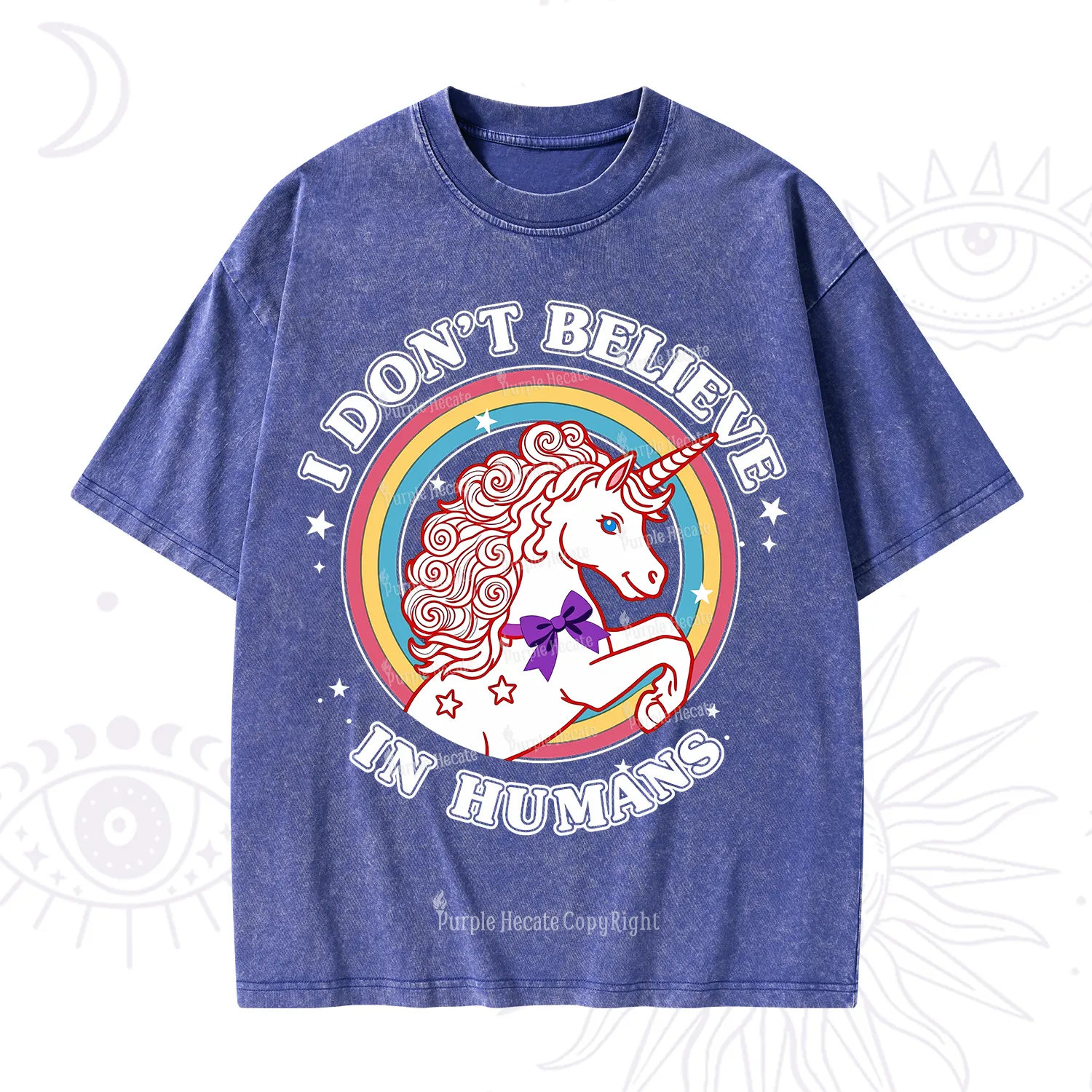 Purplehecate I Don't Believe In Humans Washed T-Shirt