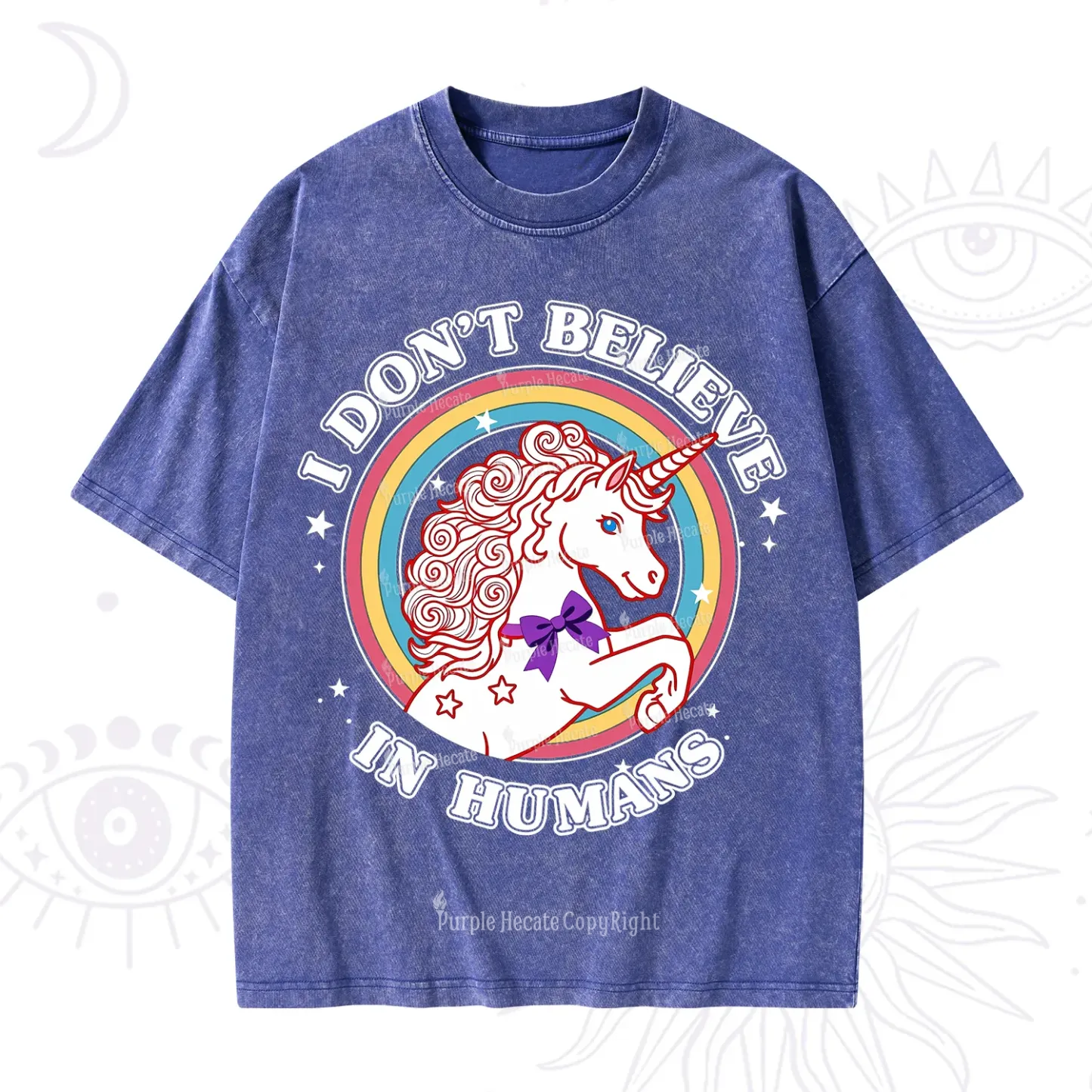 Purplehecate I Don't Believe In Humans Washed T-Shirt