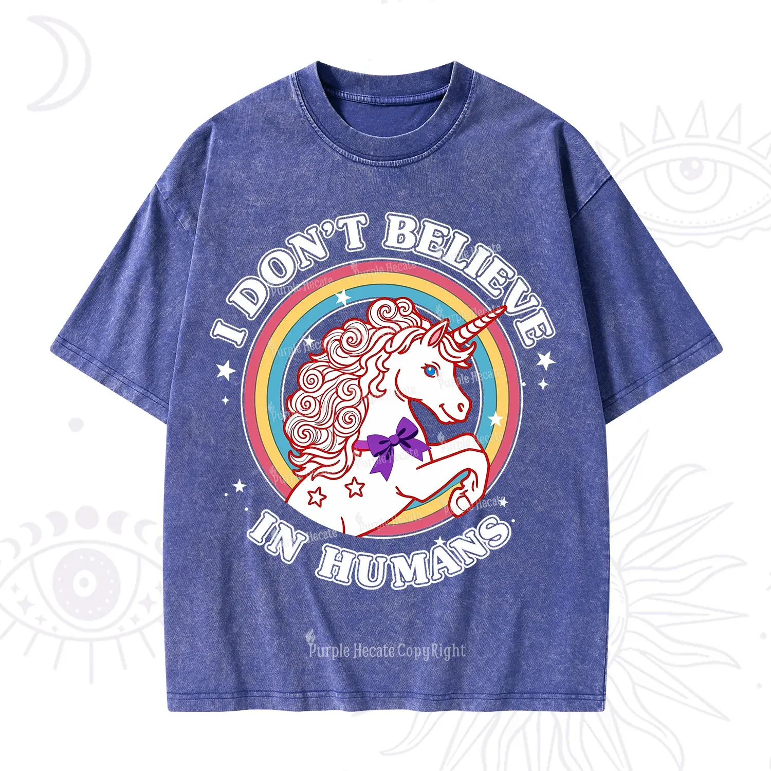Purplehecate I Don't Believe In Humans Washed T-Shirt