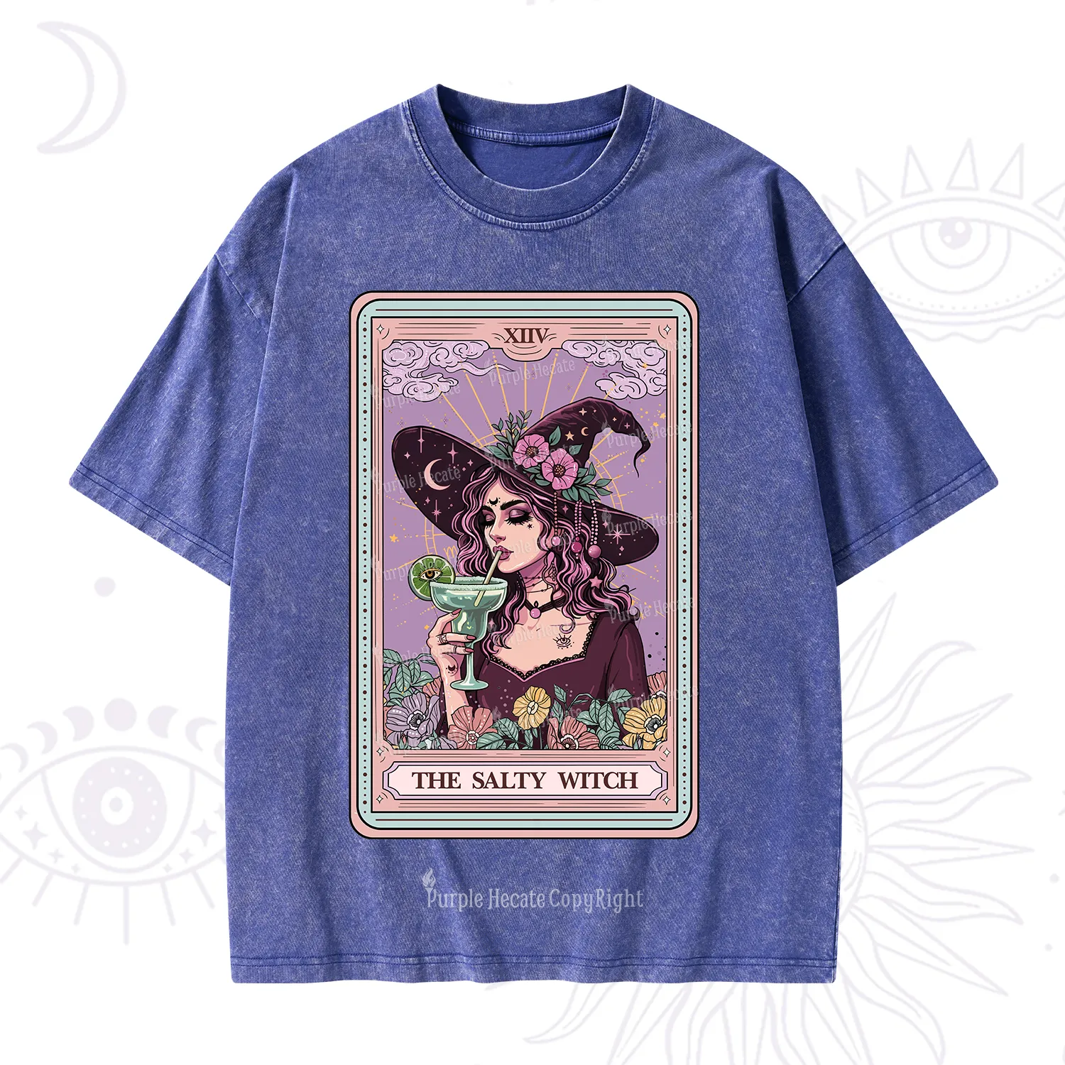 Purplehecate The Salty Witch Tarot Washed T-Shirt