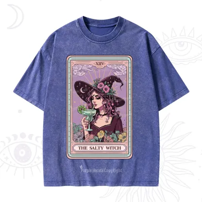 Purplehecate The Salty Witch Tarot Washed T-Shirt