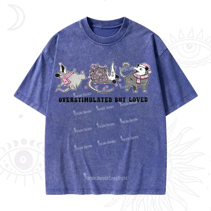 Purplehecate Overstimulated But Loved Valentine Washed T-Shirt