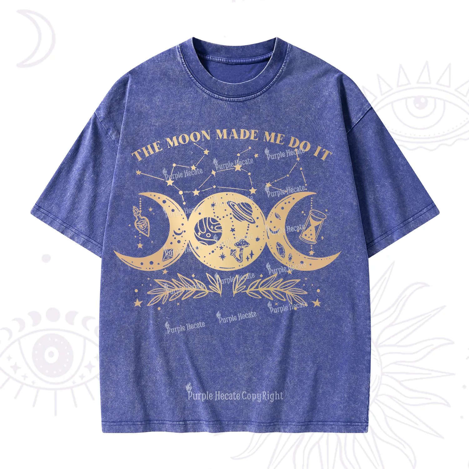 Purplehecate The Moon Made Me Do Itd Washed T-Shirt