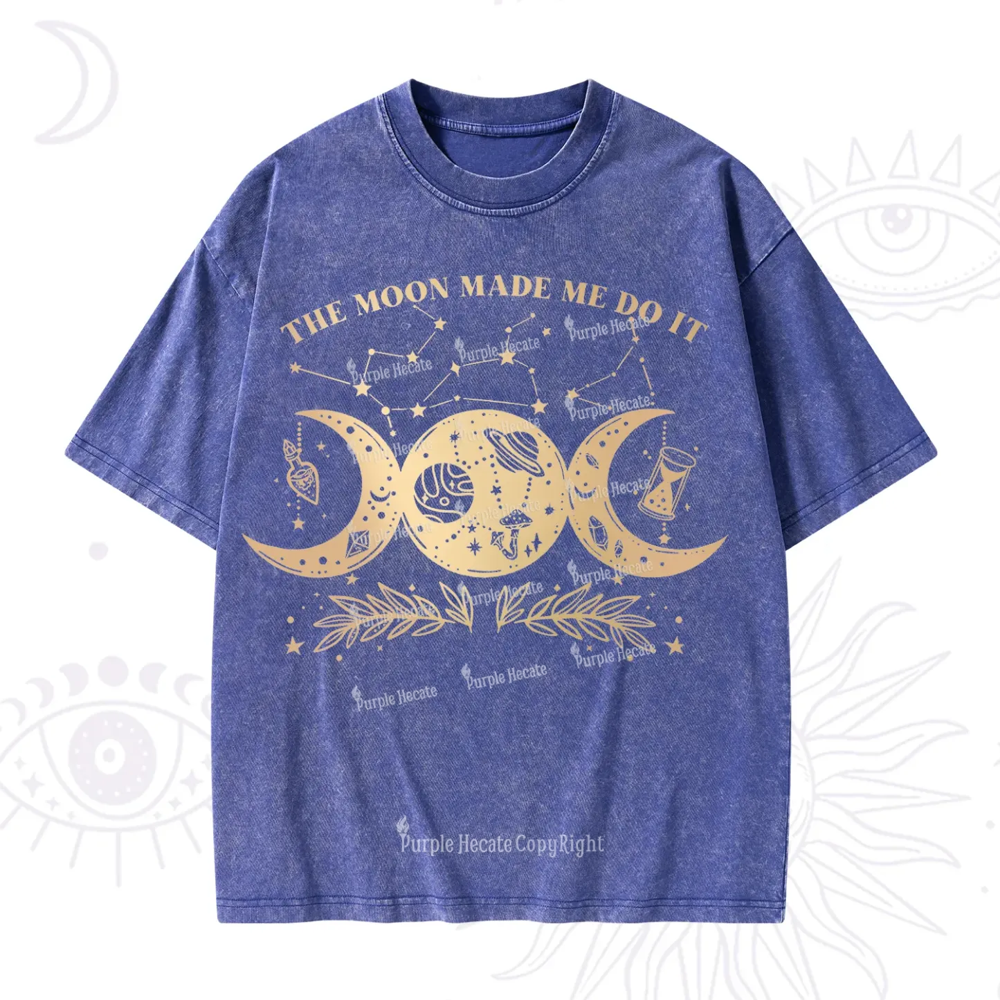 Purplehecate The Moon Made Me Do Itd Washed T-Shirt