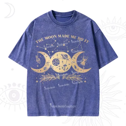 Purplehecate The Moon Made Me Do Itd Washed T-Shirt