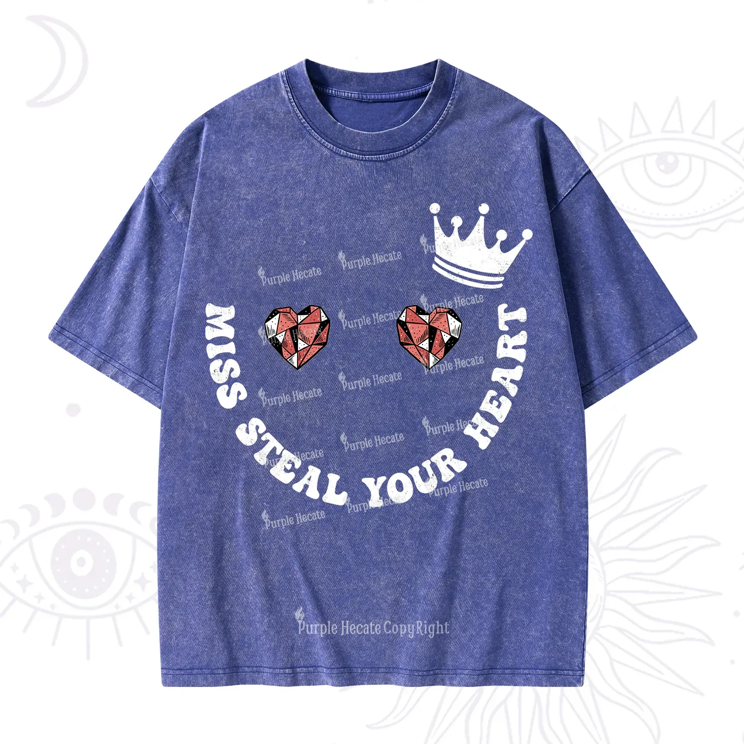 Purplehecate Miss Steal Your Heart Valentine Washed T-Shirt