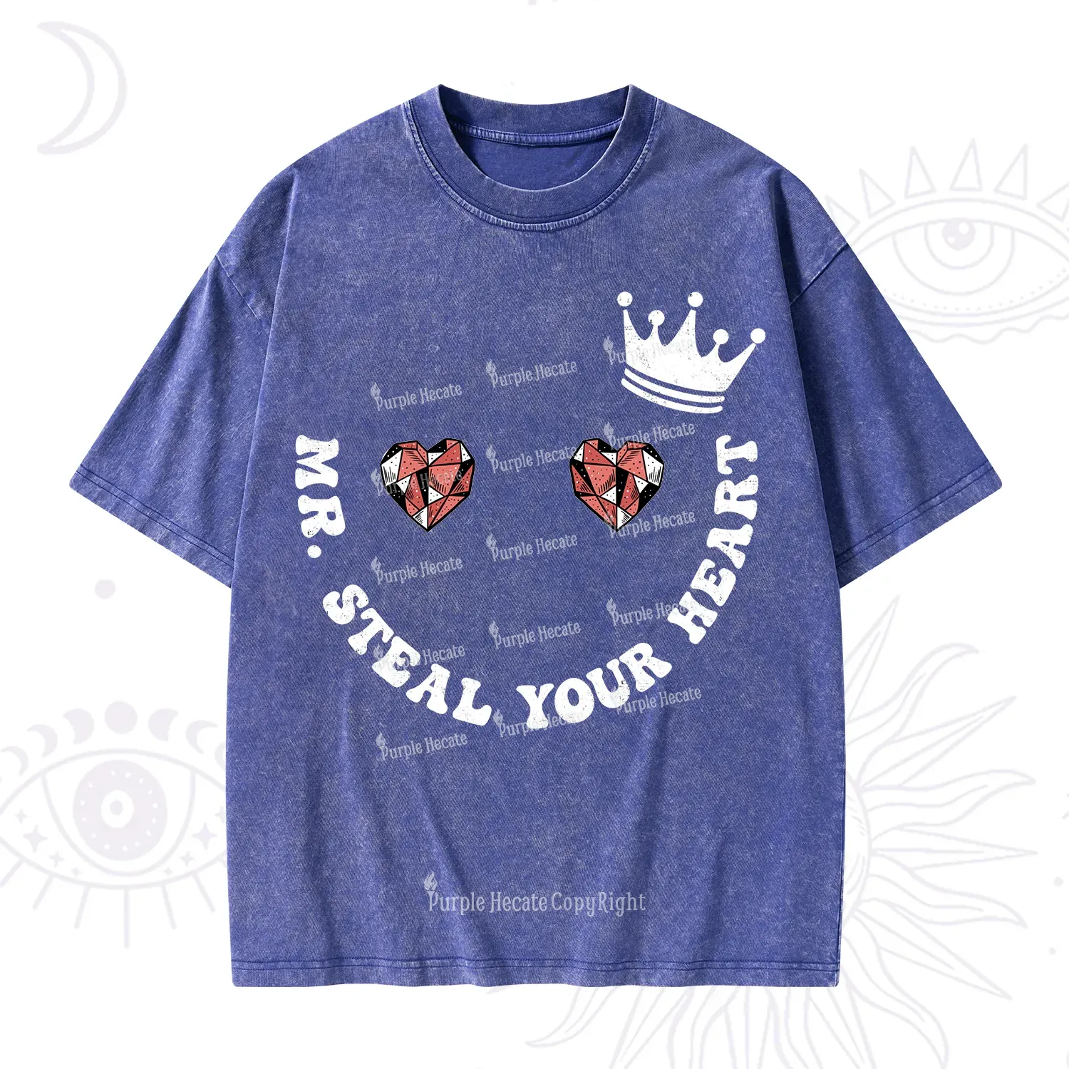 Purplehecate Mr Steal Your Heart Valentine Washed T-Shirt