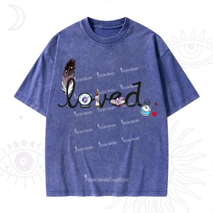 Purplehecate Magical Loved Valentine Washed T-Shirt