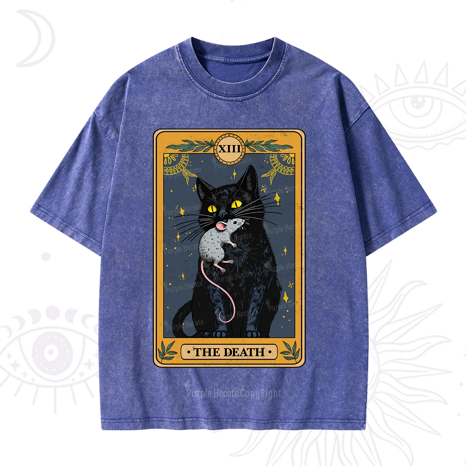 Purplehecate The Death Tarot Cat Washed T-Shirt