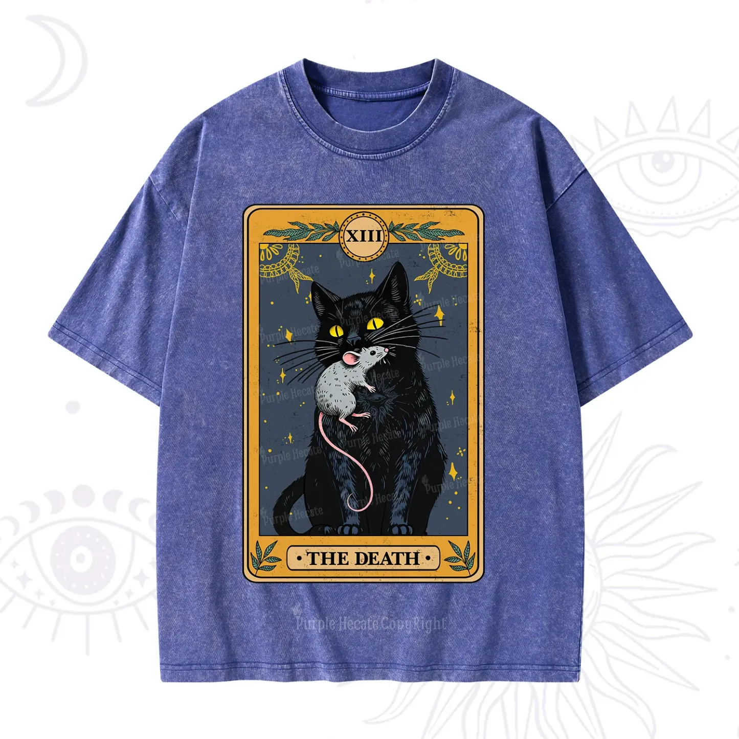 Purplehecate The Death Tarot Cat Washed T-Shirt