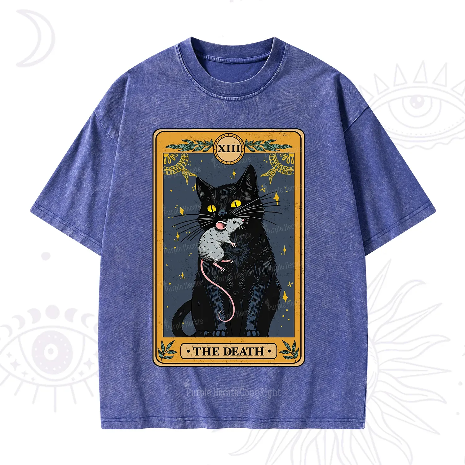 Purplehecate The Death Tarot Cat Washed T-Shirt