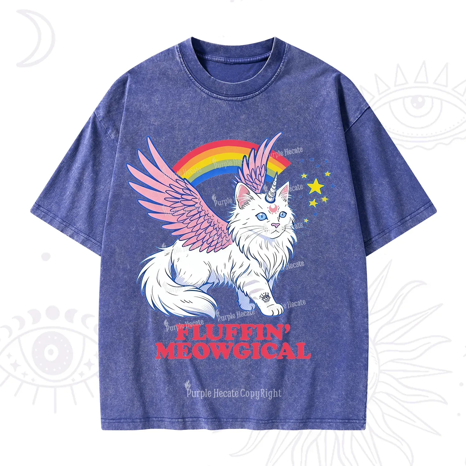Purplehecate Fluffin Meowgical Washed T-Shirt