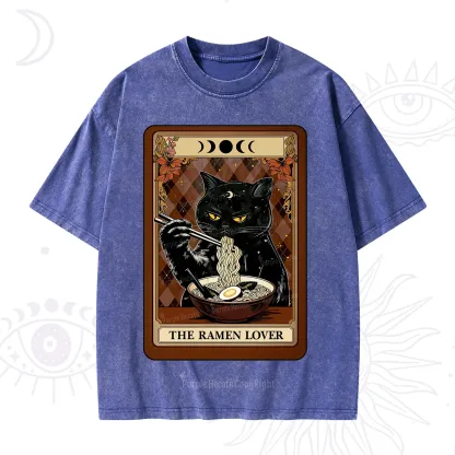 Purplehecate The Ramen Lover Tarot Washed T-Shirt