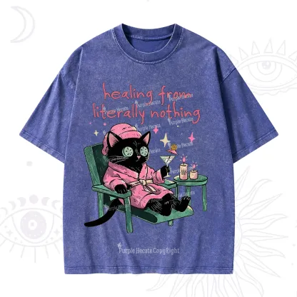 Purplehecate Healing From Literally Nothing Washed T-Shirt