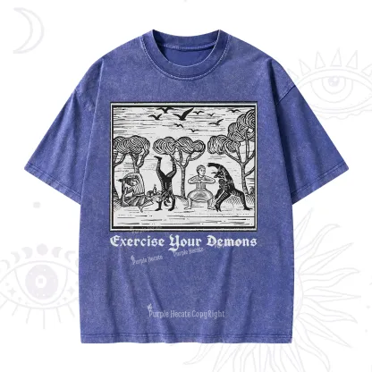 Purplehecate Exercise Your Demons Washed T-Shirt