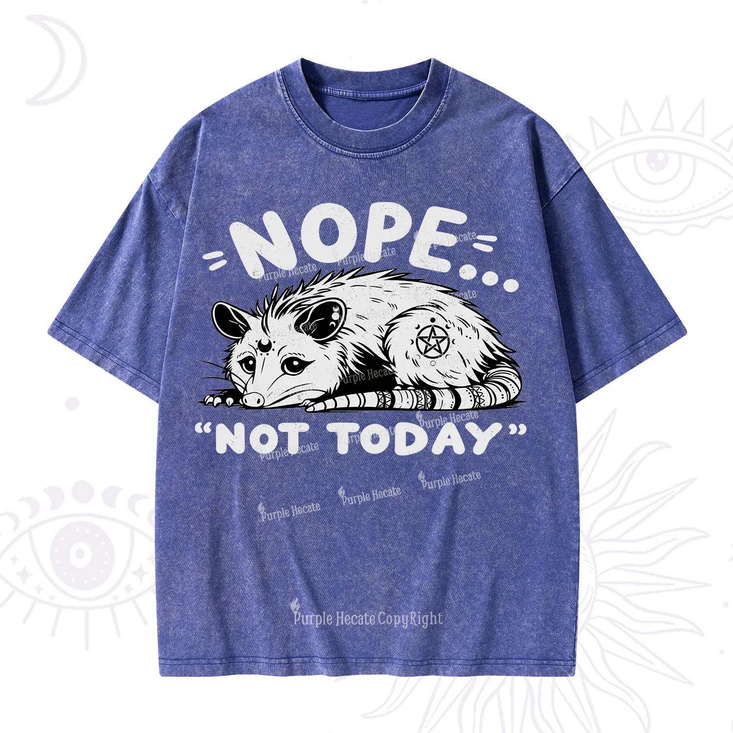 Purplehecate Not Today Possum Washed T-Shirt