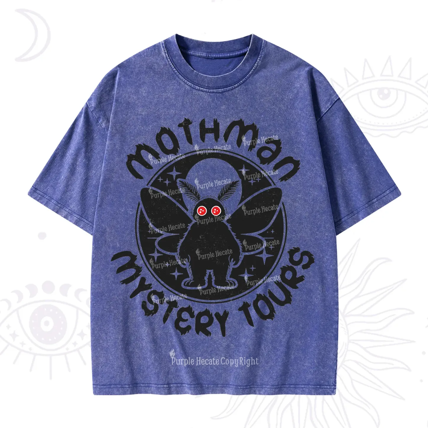 Purplehecate Mothman Mystery Tours Washed T-Shirt