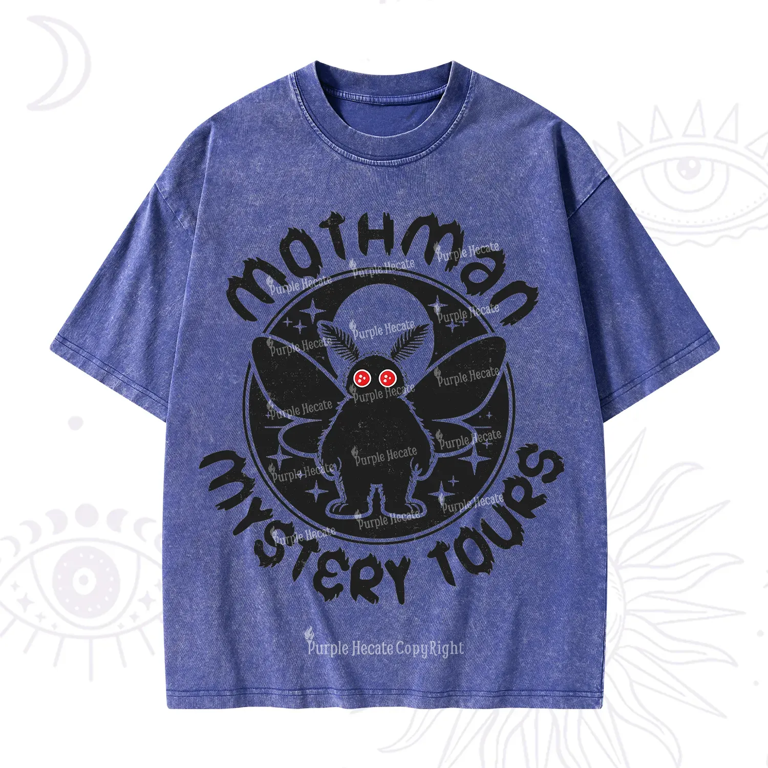 Purplehecate Mothman Mystery Tours Washed T-Shirt