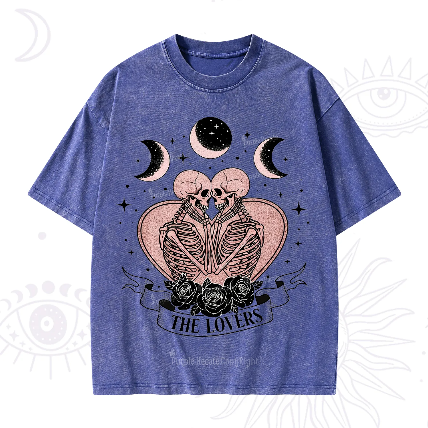 Purplehecate The Lovers of Skeletons Washed T-Shirt