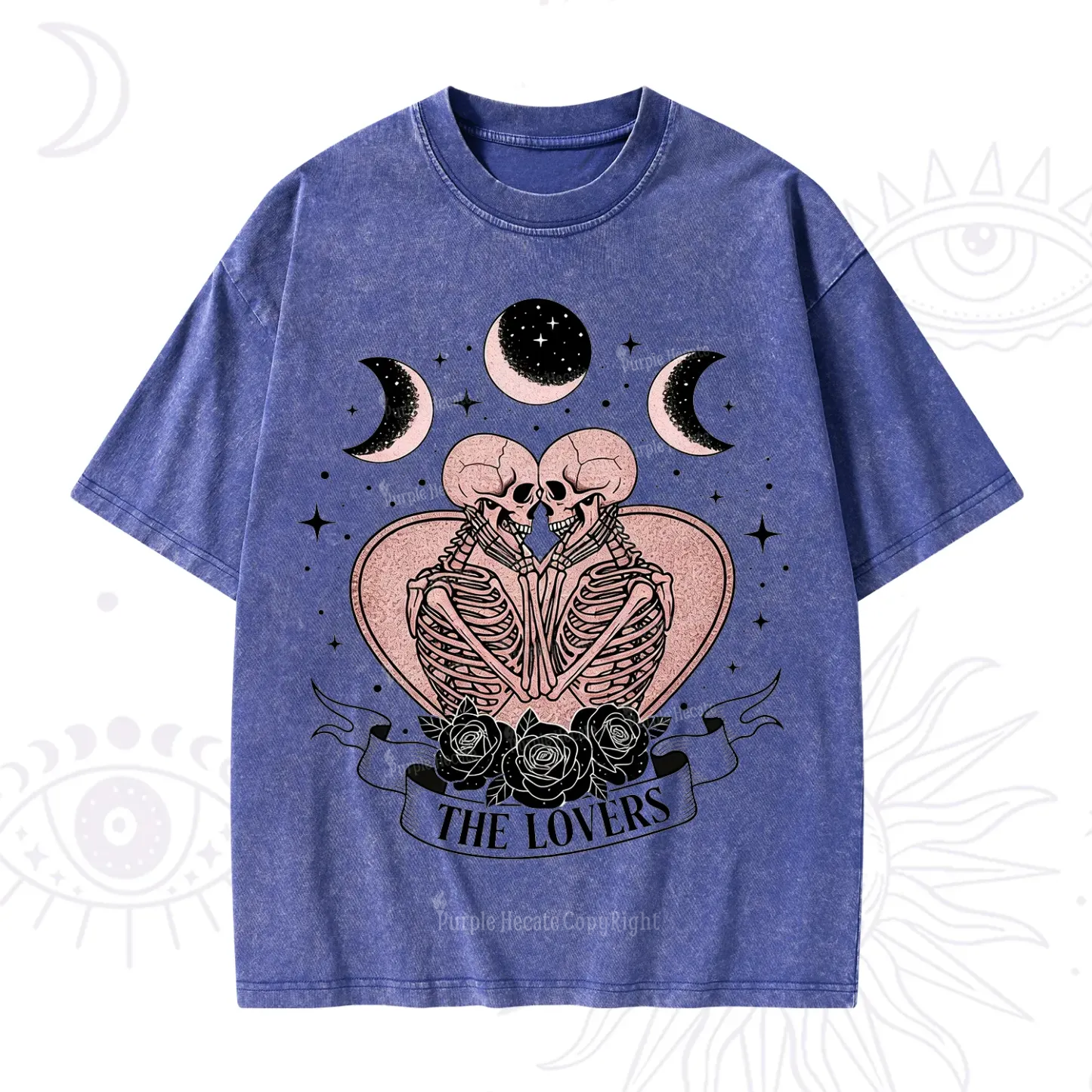 Purplehecate The Lovers of Skeletons Washed T-Shirt