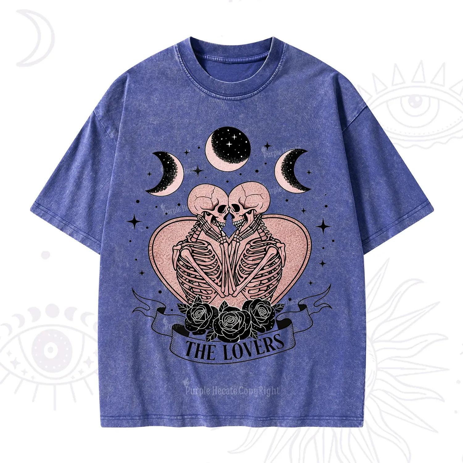 Purplehecate The Lovers of Skeletons Washed T-Shirt