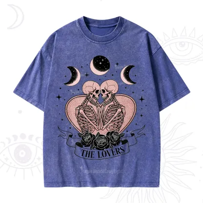 Purplehecate The Lovers of Skeletons Washed T-Shirt