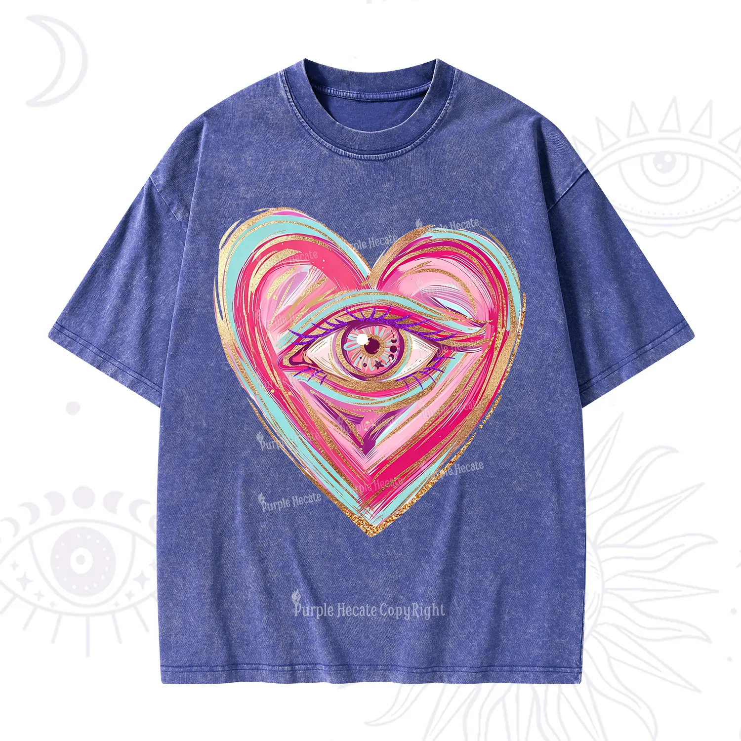 Purplehecate Eyes With Hearth Washed T-Shirt
