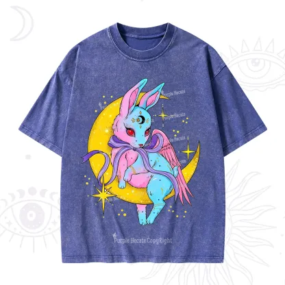 Purplehecate Moonlit Dream Bunny Washed T-Shirt