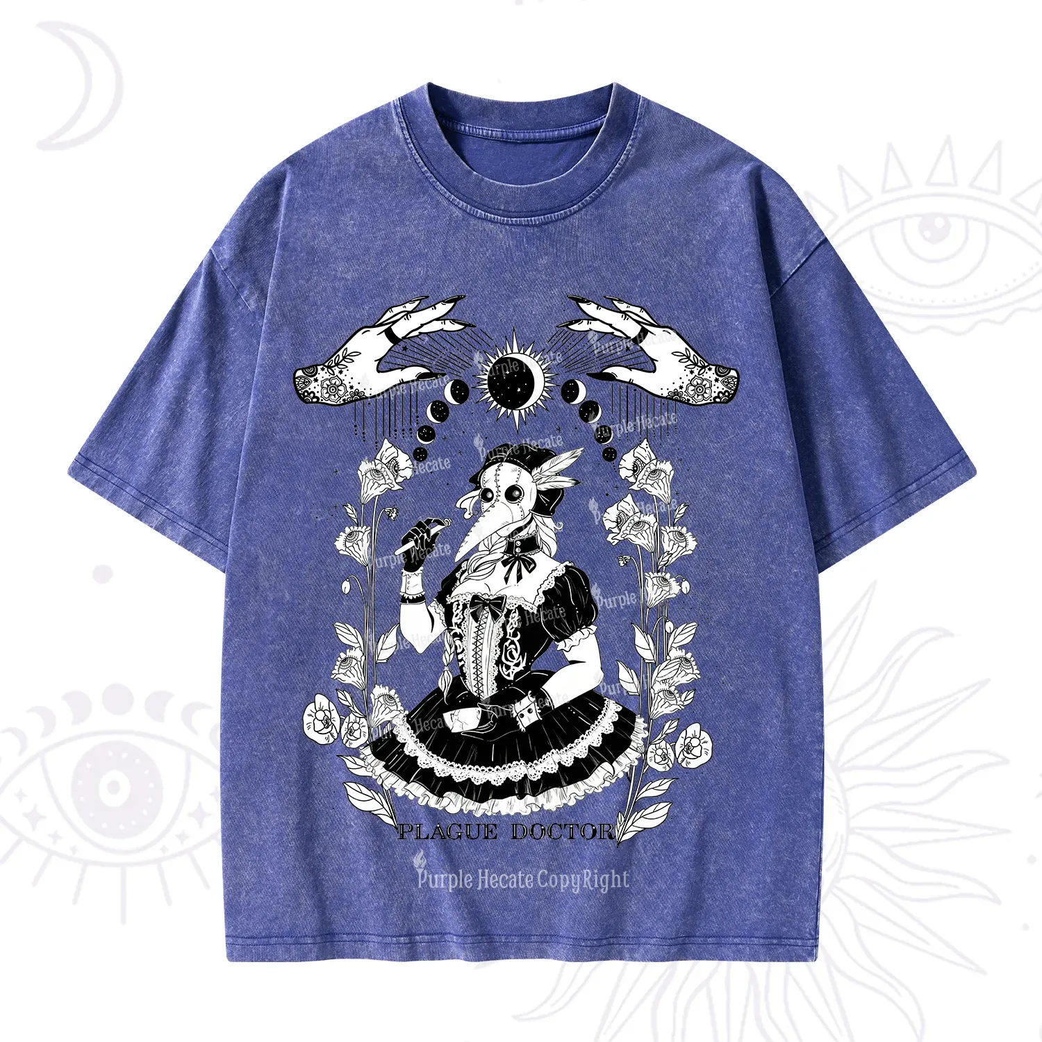 Purplehecate Plague Doctor Washed T-Shirt