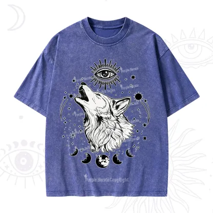 Purplehecate Howling Wolf Washed T-Shirt