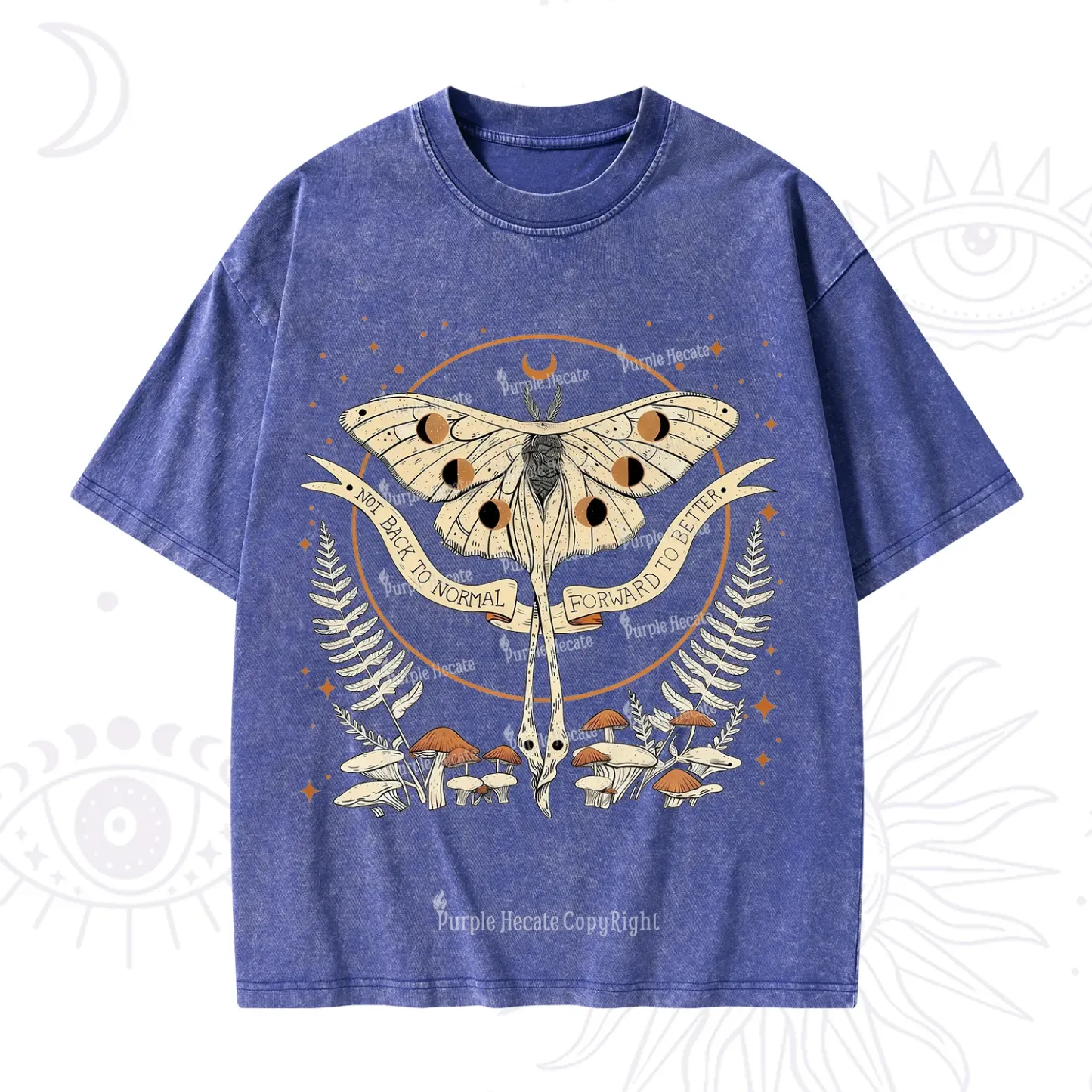 Purplehecate Celestial Moth Washed T-Shirt