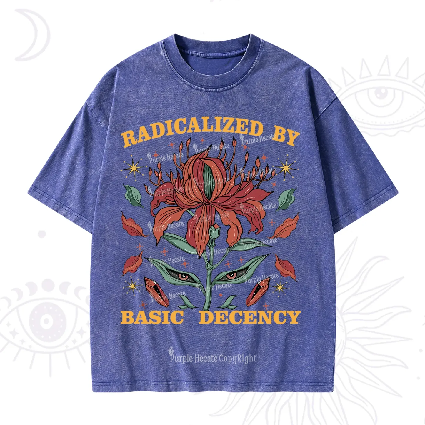 Purplehecate Radicalized By Basic Decency Washed T-Shirt