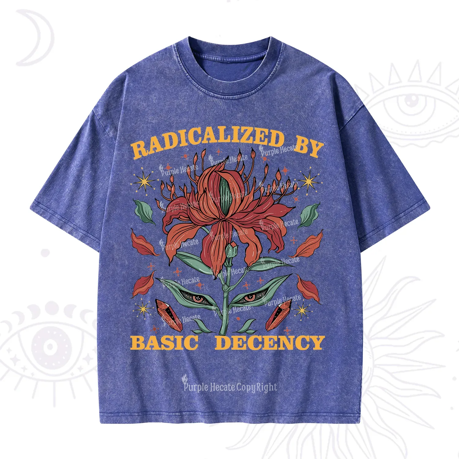 Purplehecate Radicalized By Basic Decency Washed T-Shirt