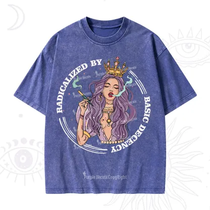 Purplehecate Radicalized By Basic Decency Washed T-Shirt