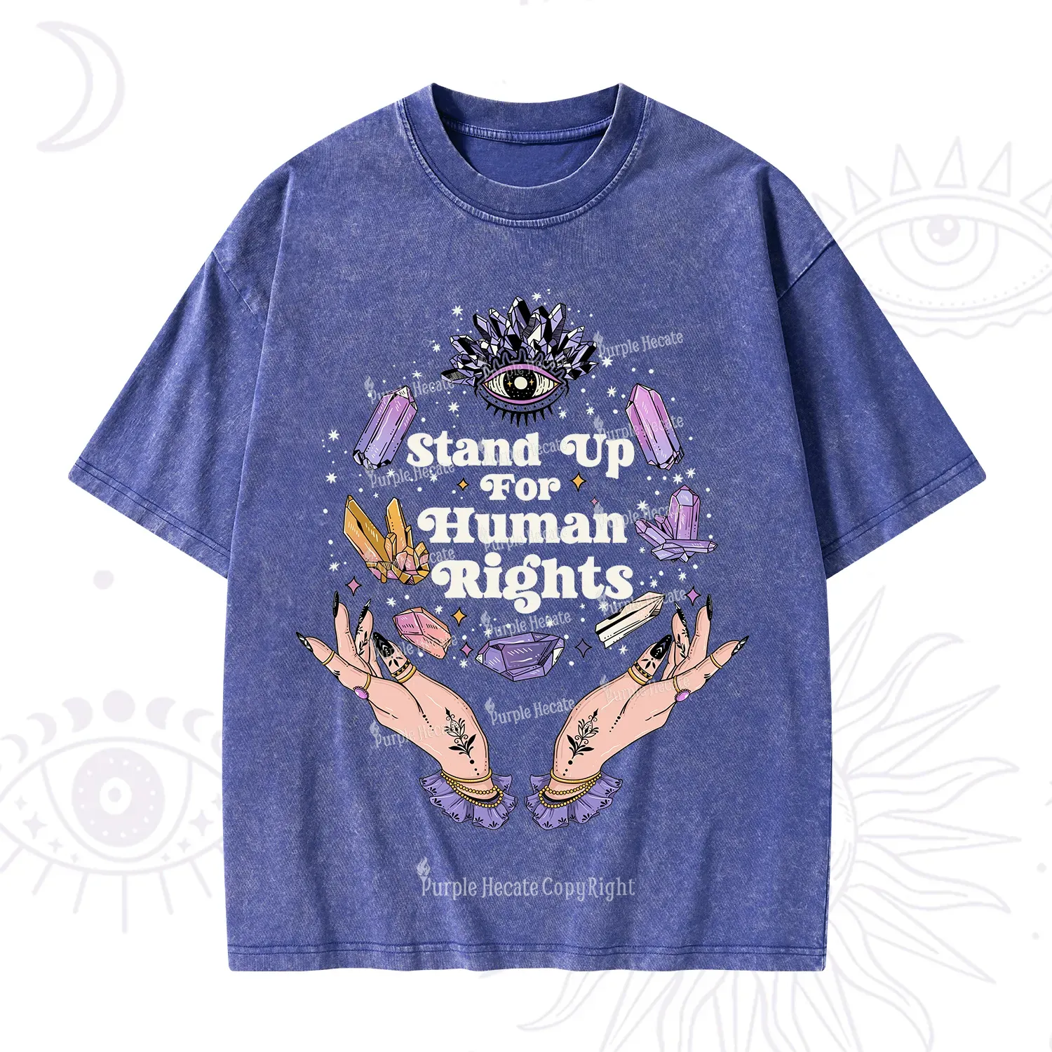 Purplehecate Stand Up For Human Rights Washed T-Shirt
