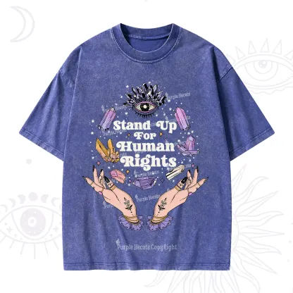 Purplehecate Stand Up For Human Rights Washed T-Shirt